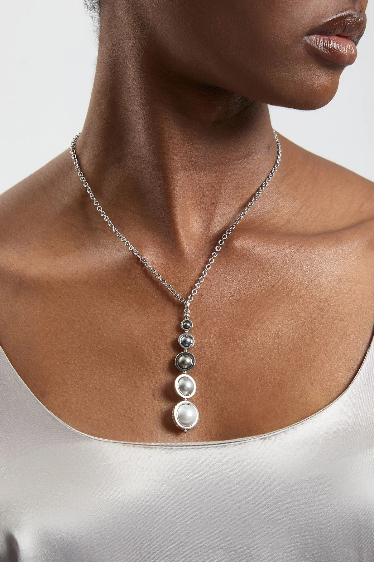 Logo Pearl Pendant Necklace - 1