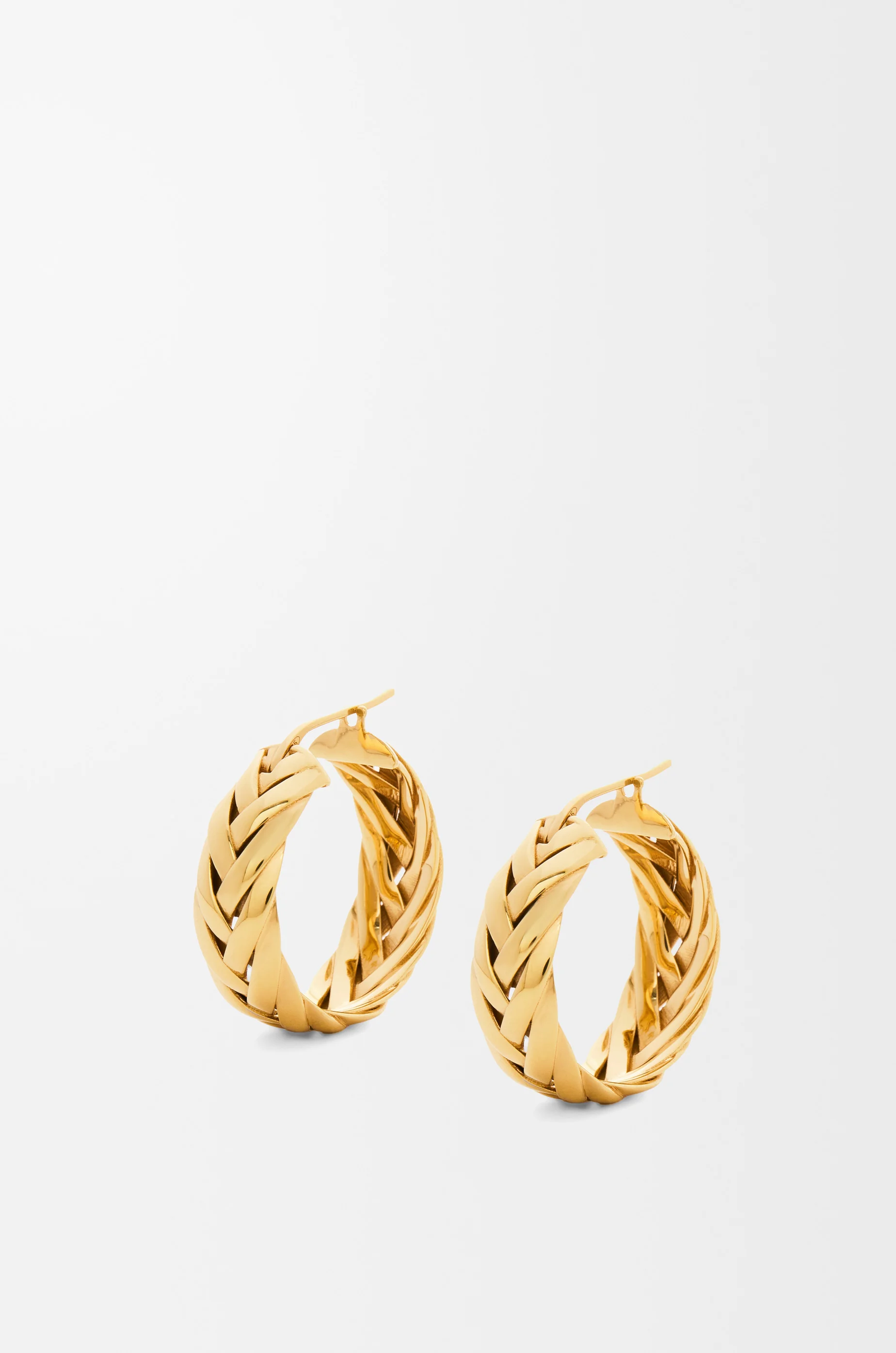 Braided hoop earrings in sterling silver - 1