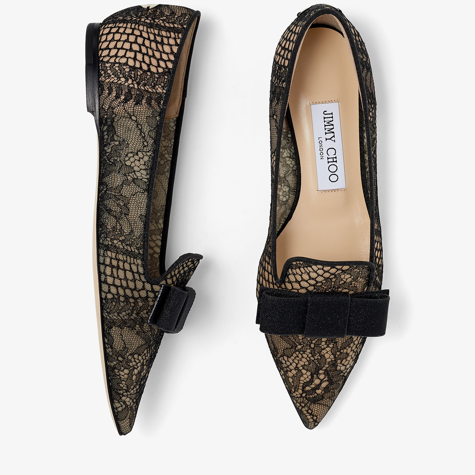 Gala
Black Metallic Lace and Glitter Flats - 5