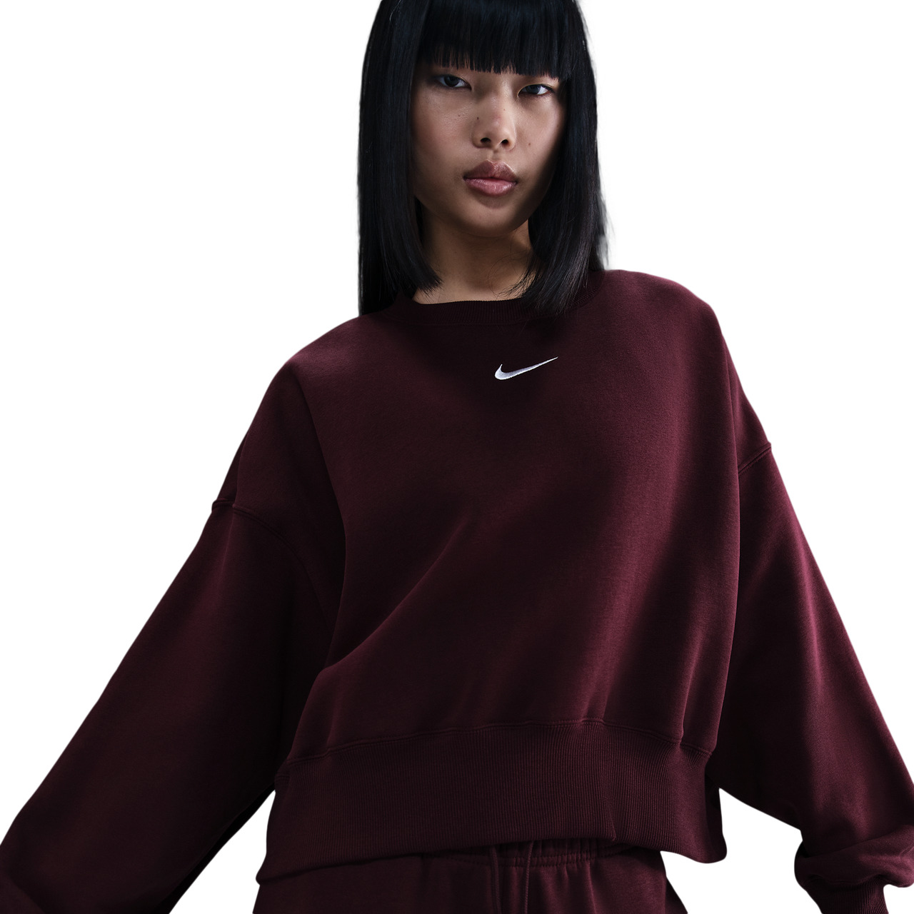 Nike Womens Nike NSW Style Fleece Crew OOS - 1