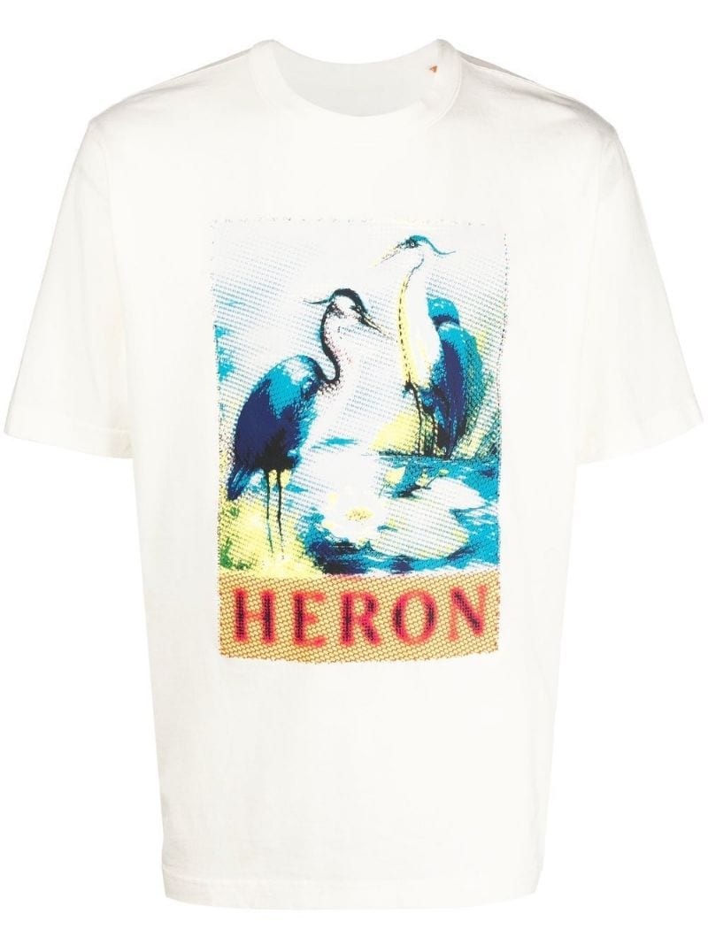 Heron-print cotton T-shirt - 2