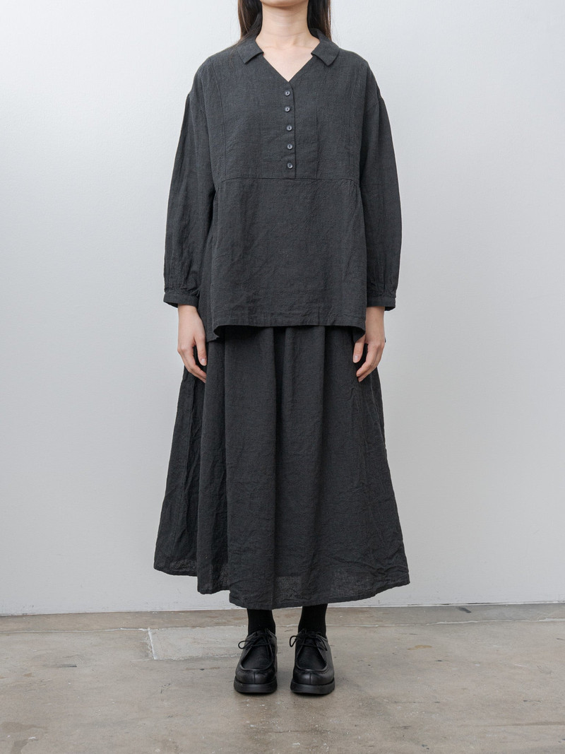 ICHI Antiquités Houndstooth Shirt - Charcoal outlook