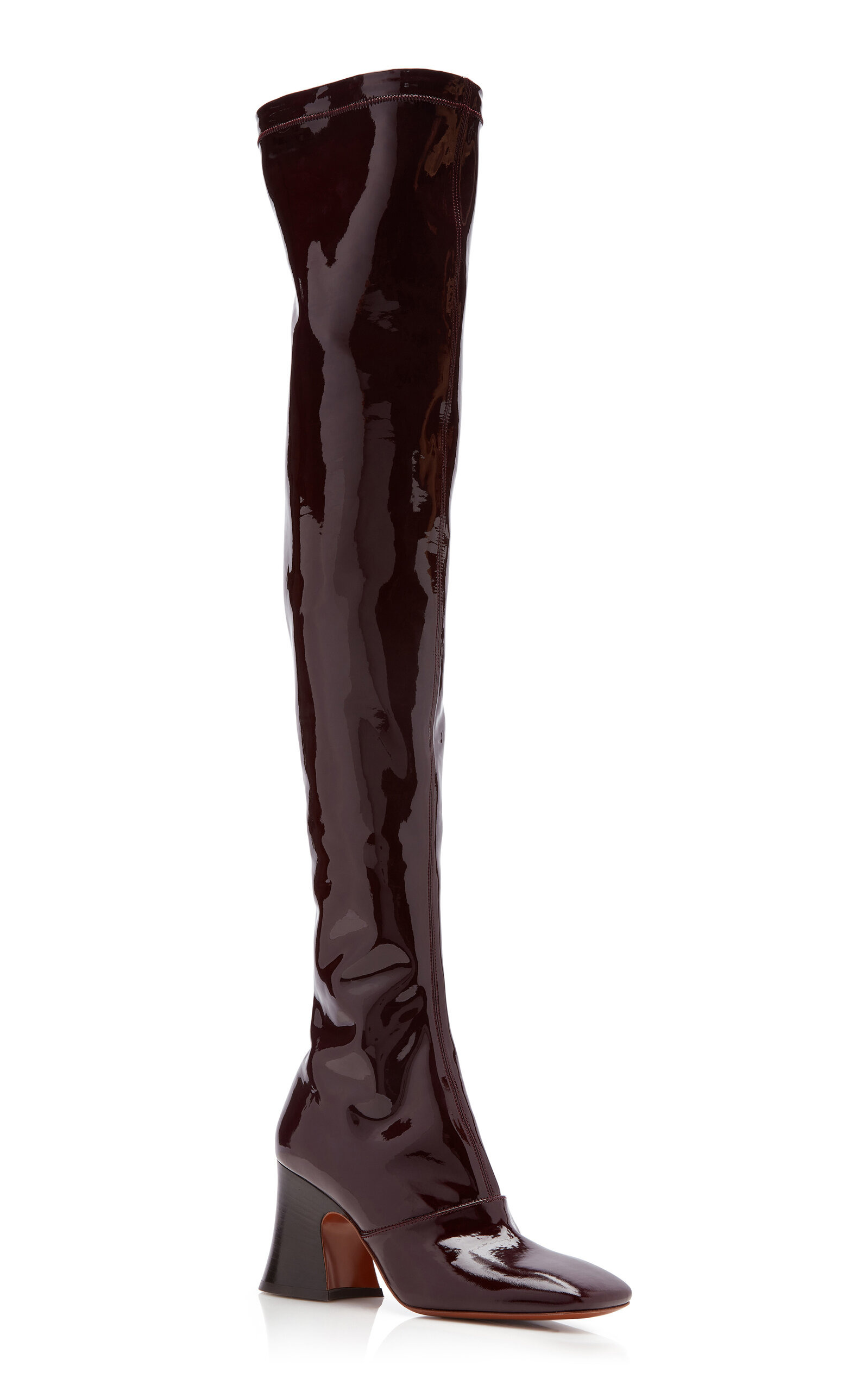 Janis Patent Leather Over-The-Knee Boots burgundy - 3