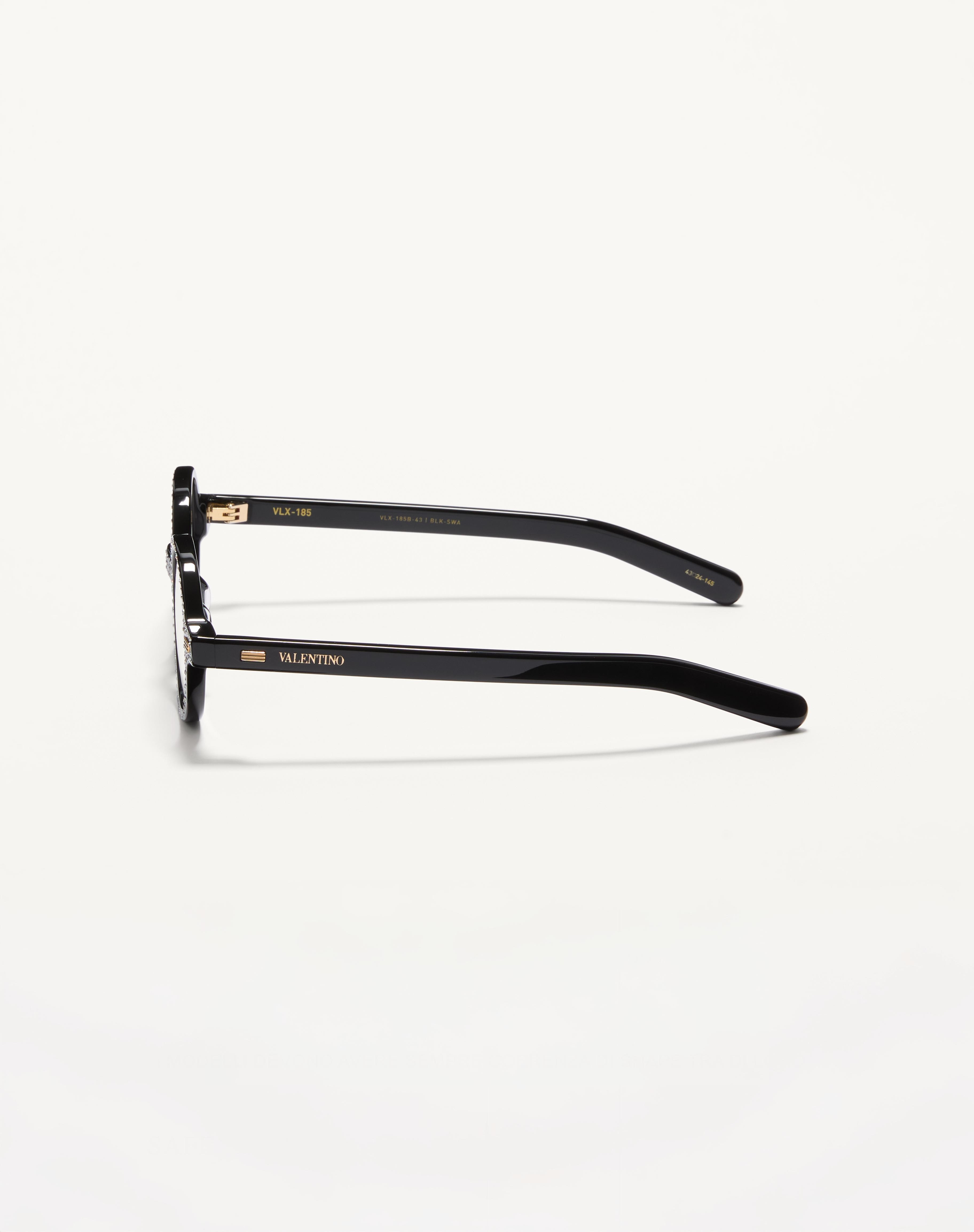 BIZARRE CIRCLE GLASSES WITH CRYSTALS IN ACETATE - 5