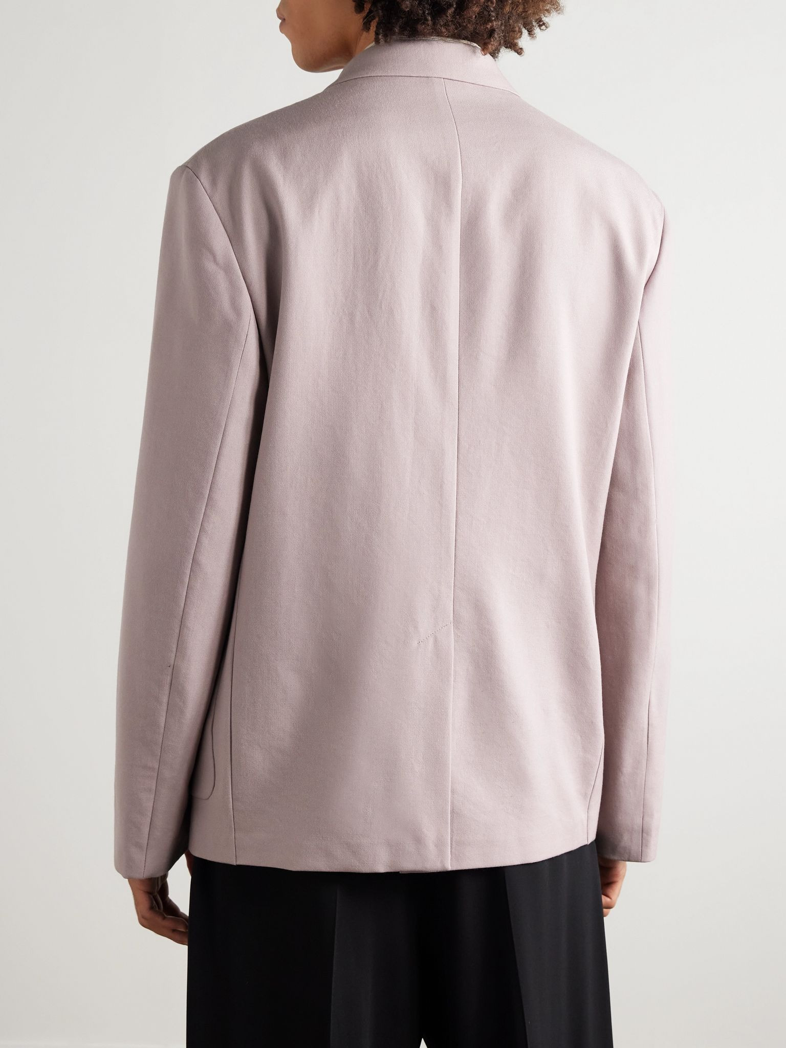 Double-Breasted Wool-Twill Blazer Pink - 4