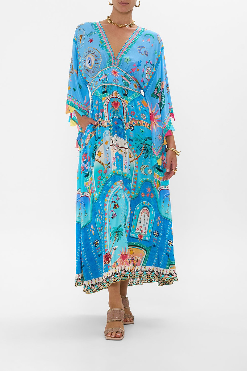CAMILLA WAISTED DRESS WITH KIMONO SLEEVE outlook