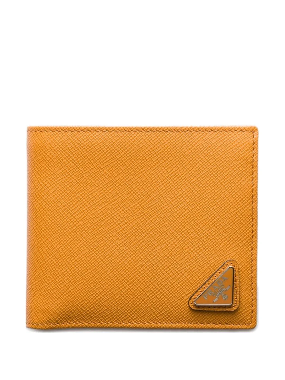 triangle logo saffiano leather wallet - 1
