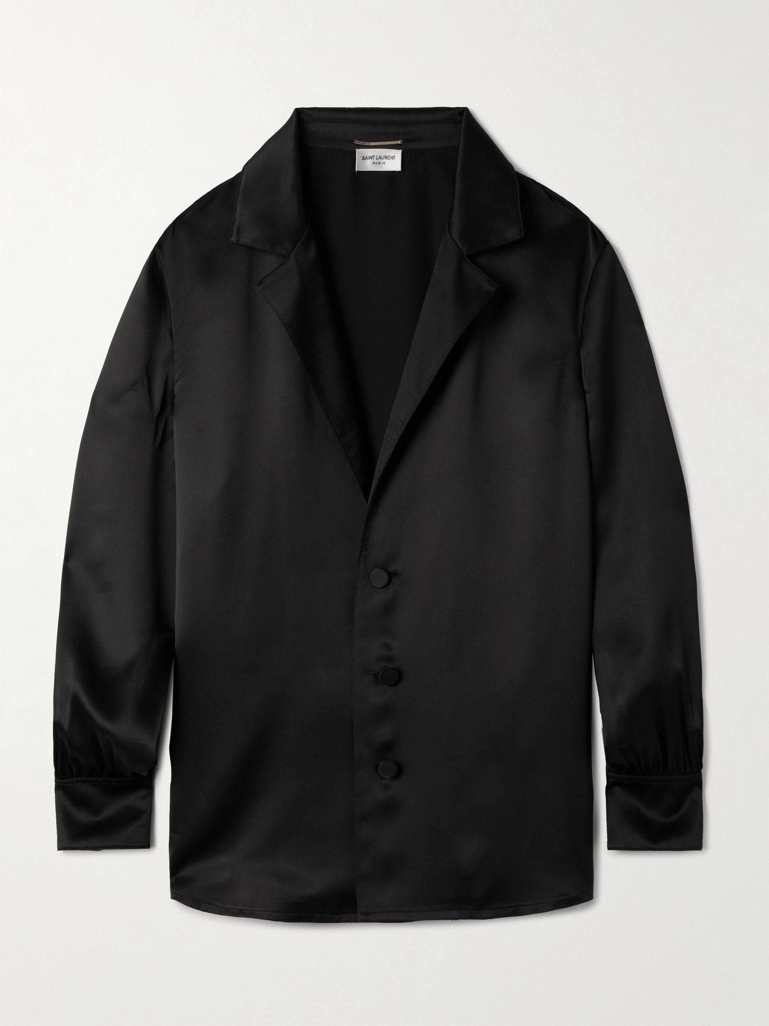 Silk-satin shirt Black - 1