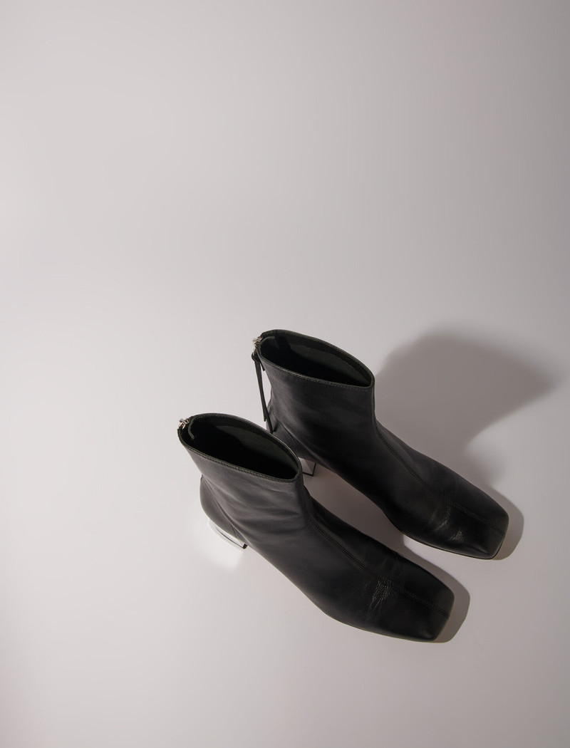 Square-toed leather boots 4