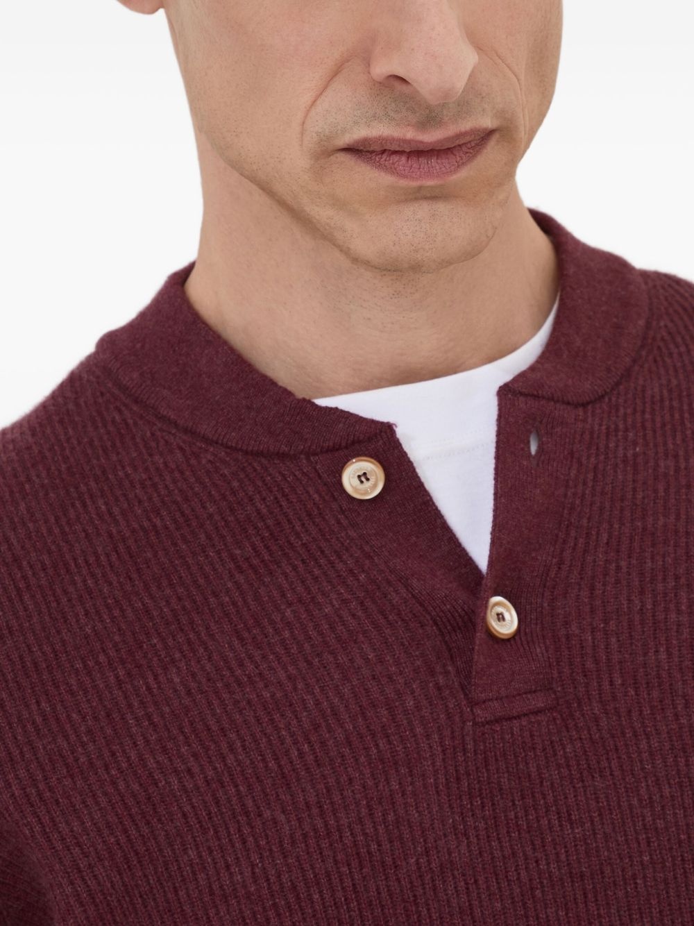 ribbed henley sweater - 6