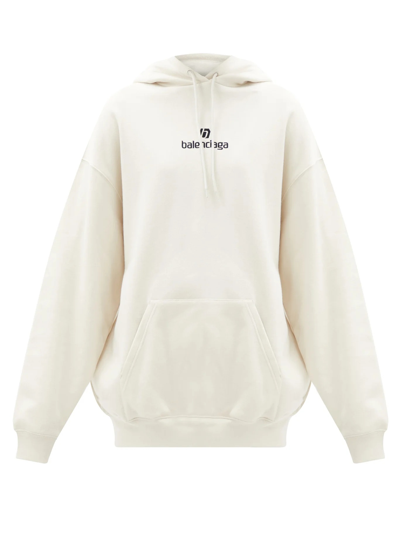 Logo-embroidered cotton-jersey hooded sweatshirt - 1