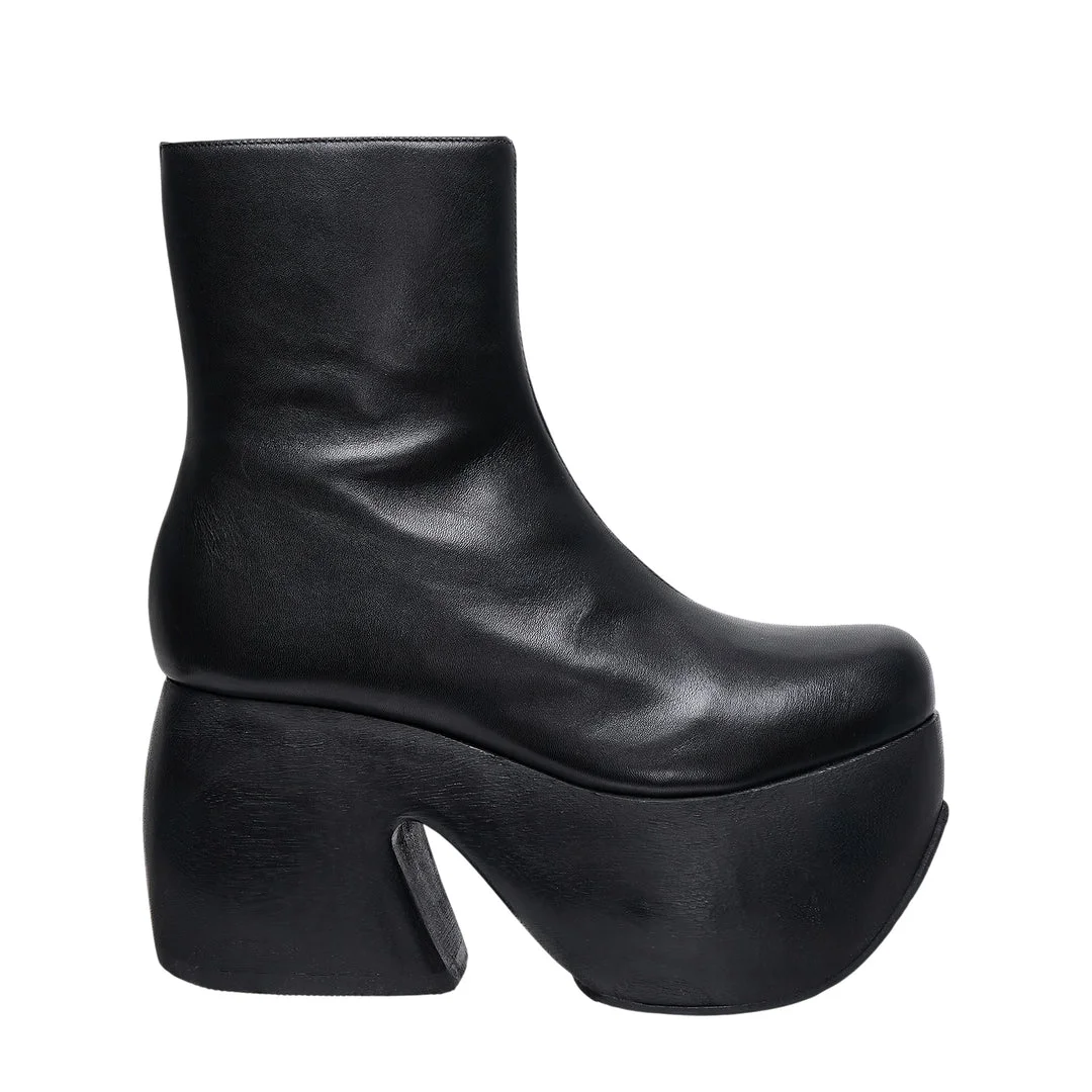 Platform Leather Ankle Boots - 1