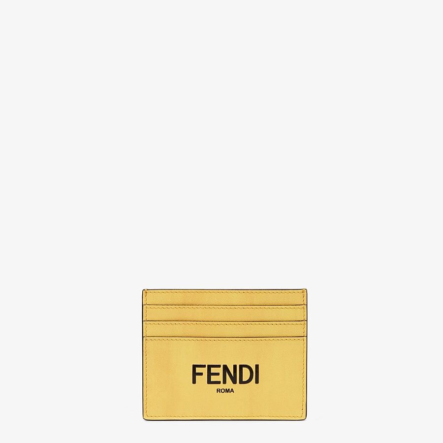 Yellow leather card holder - 1