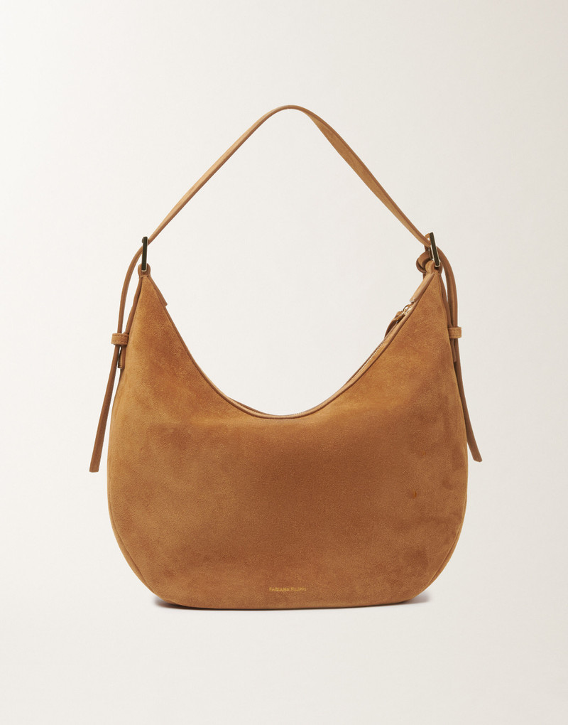 Suede and wicker hobo bag 4