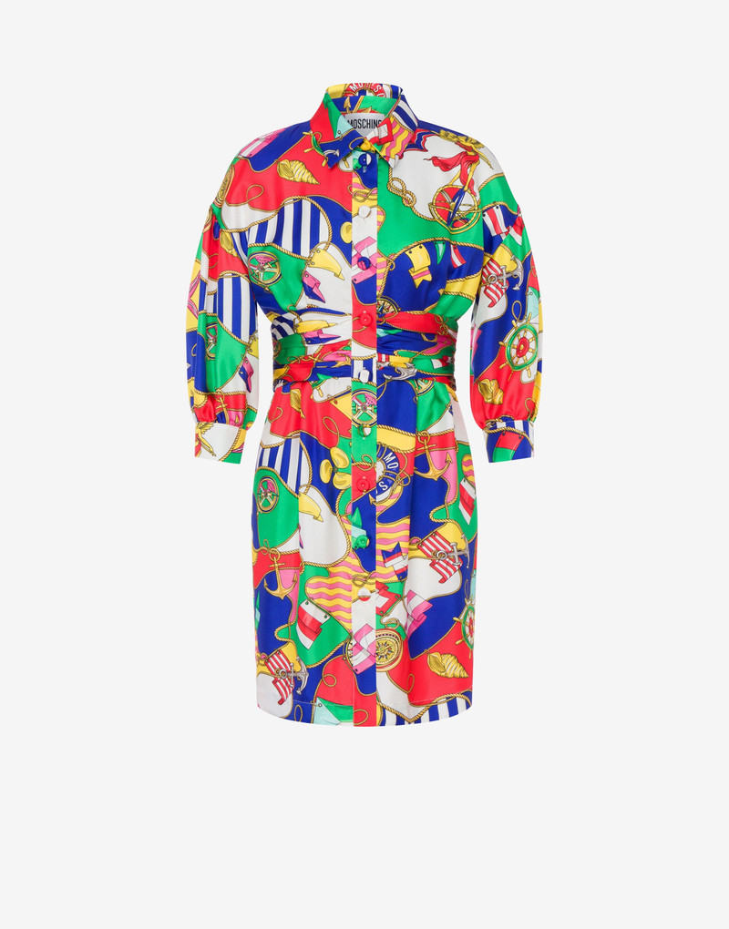 ALL-OVER NAUTICAL SILK TWILL DRESS 1