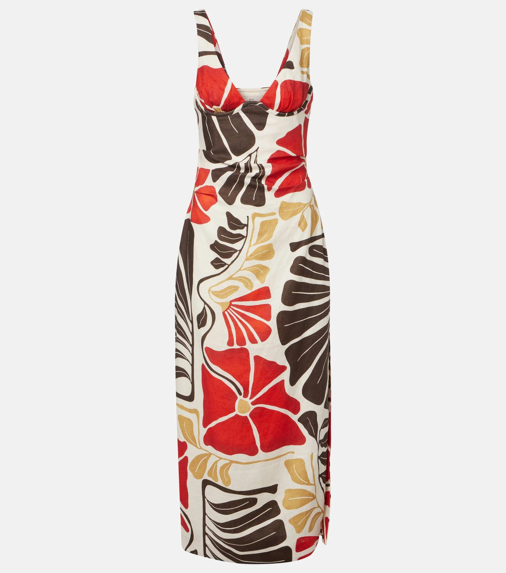 Julietta floral linen midi dress - 1