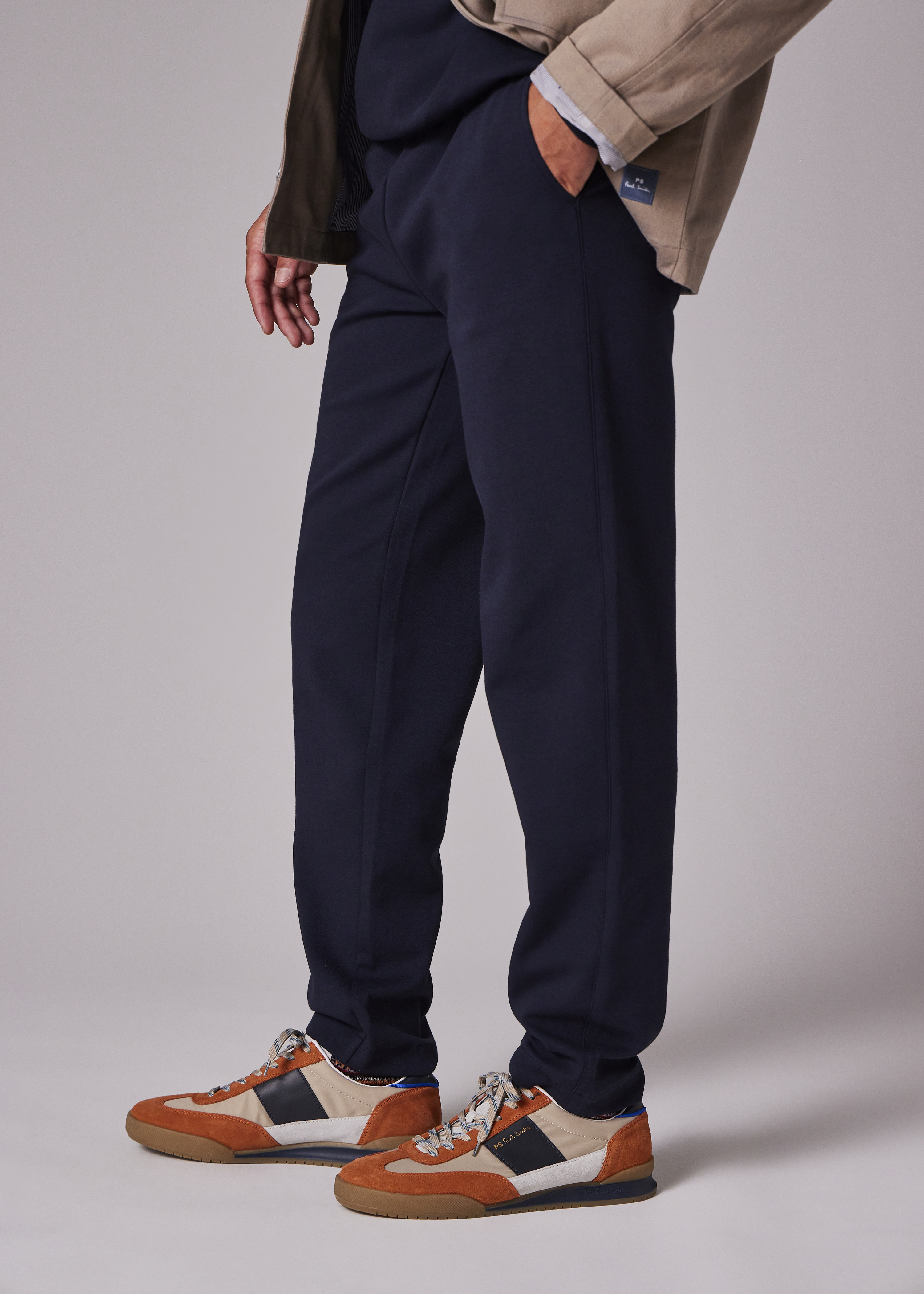 Navy Double Face Cotton-Blend Sweatpants - 3