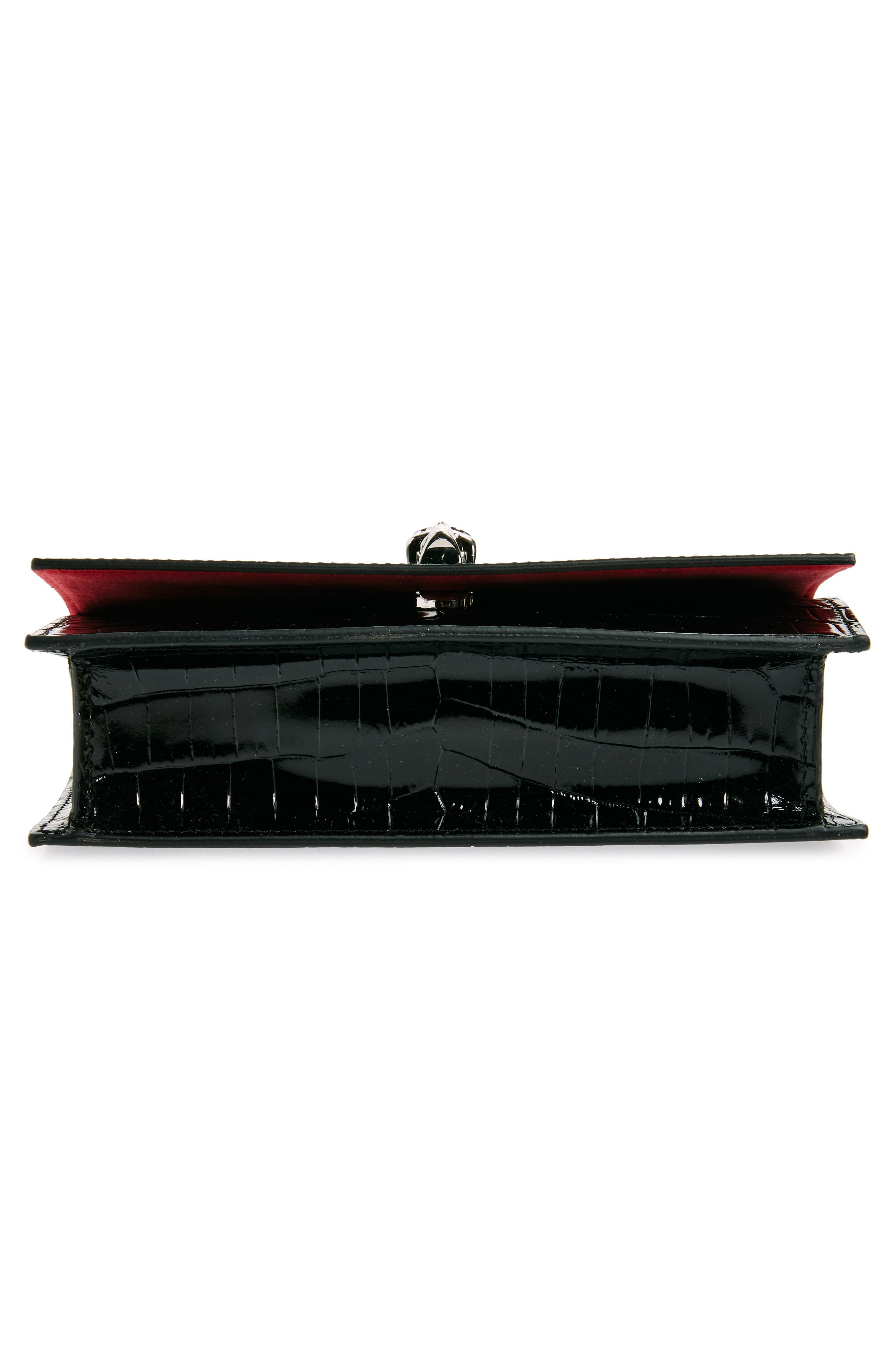 Alexander McQueen Mini Skull Croc Embossed Leather Shoulder Bag in Black at Nordstrom - 7