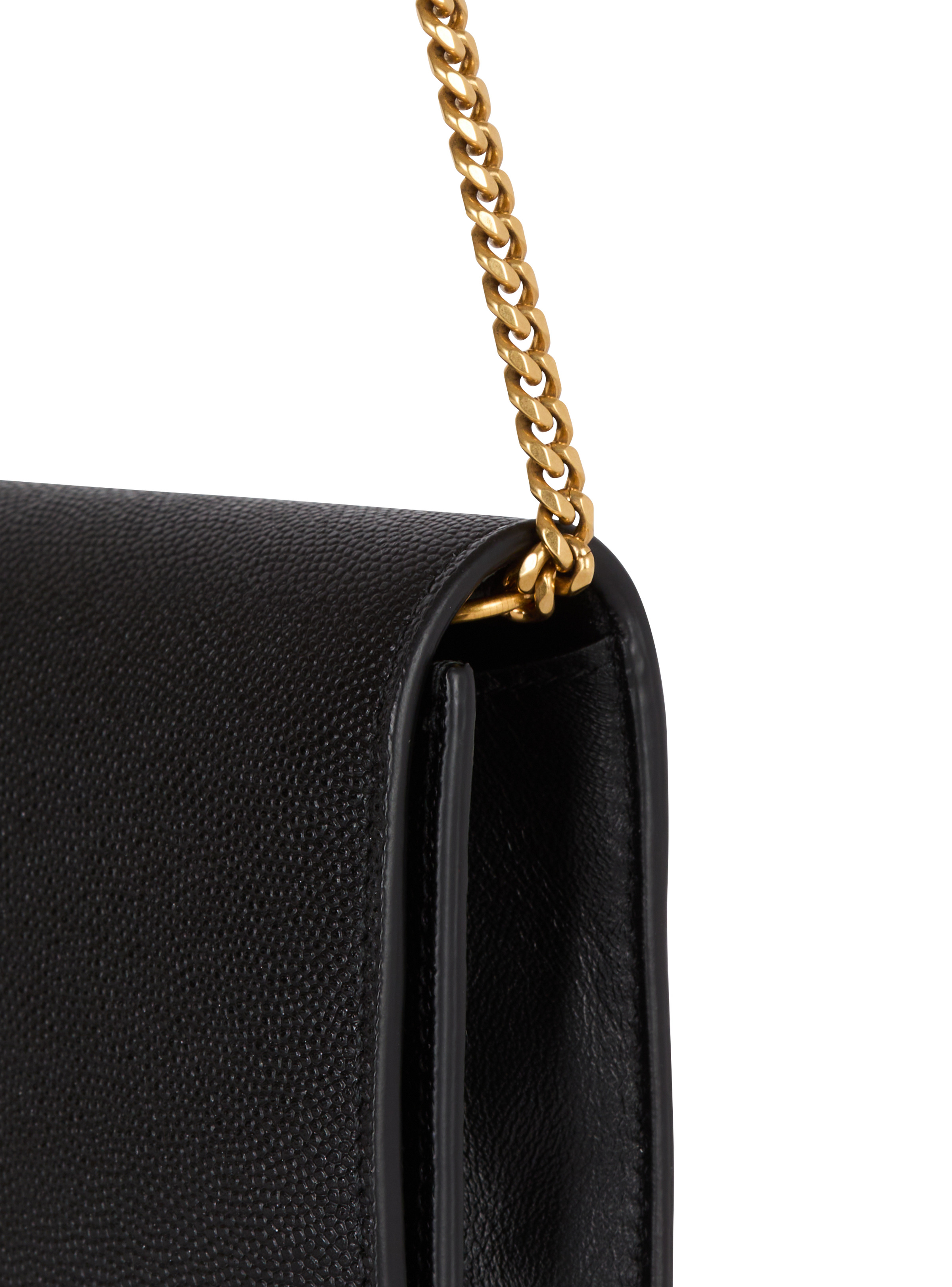 Emblème grained calfskin clutch 5