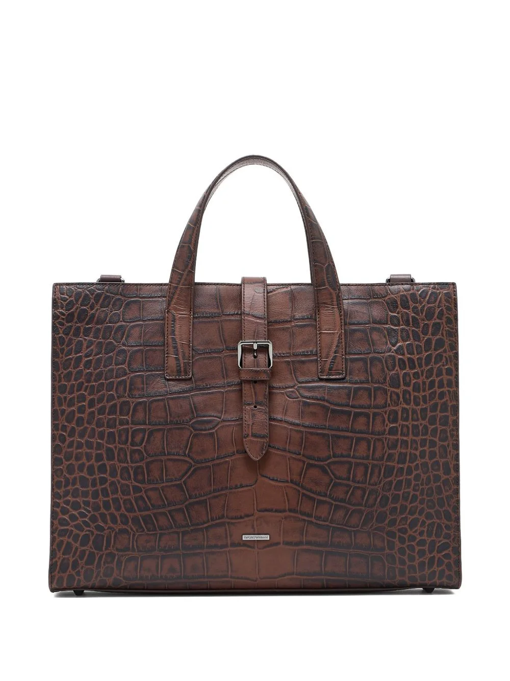 crocodile-effect buckled briefcase - 1