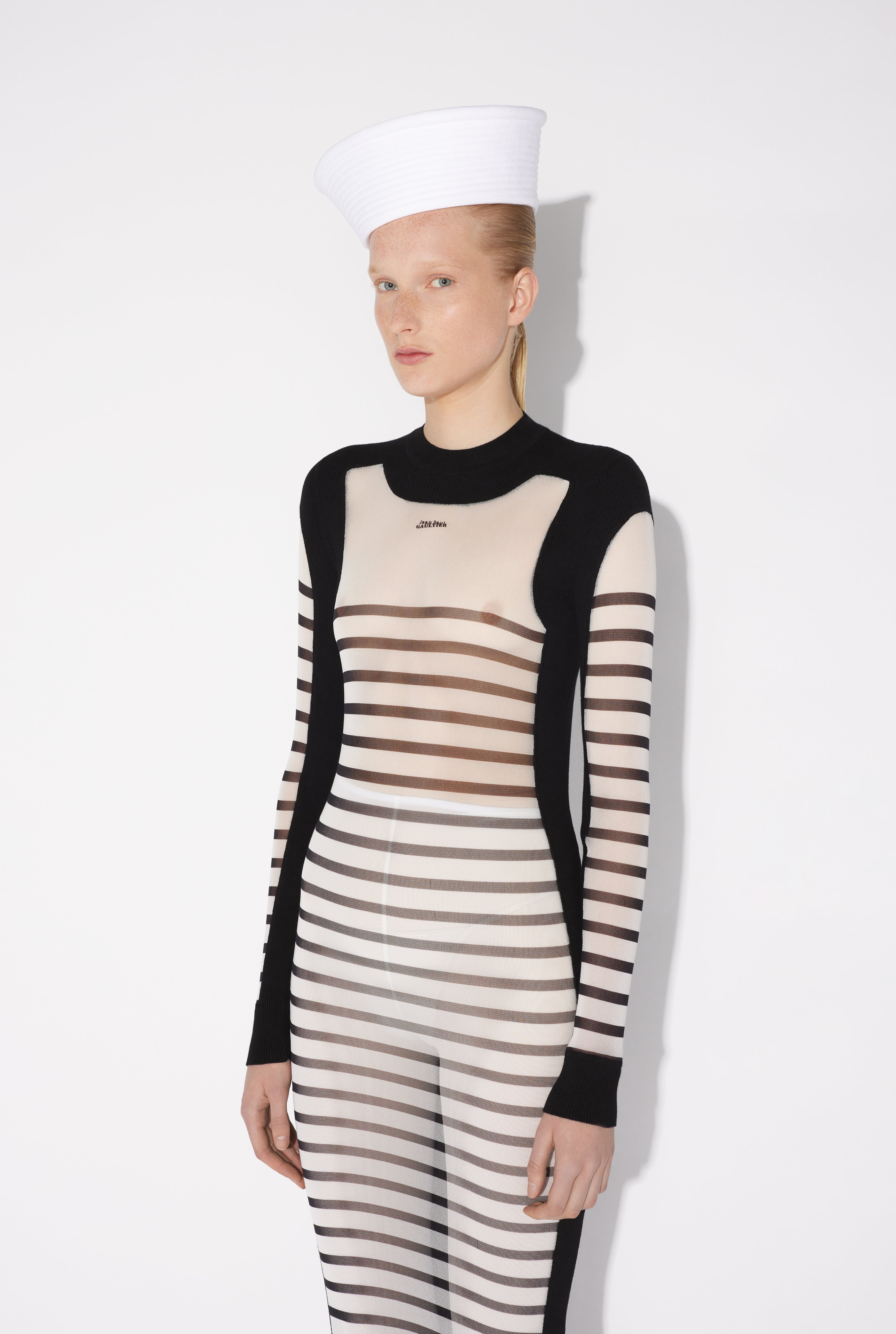 THE LONG BI-MATERIAL MARINIÈRE DRESS - 3