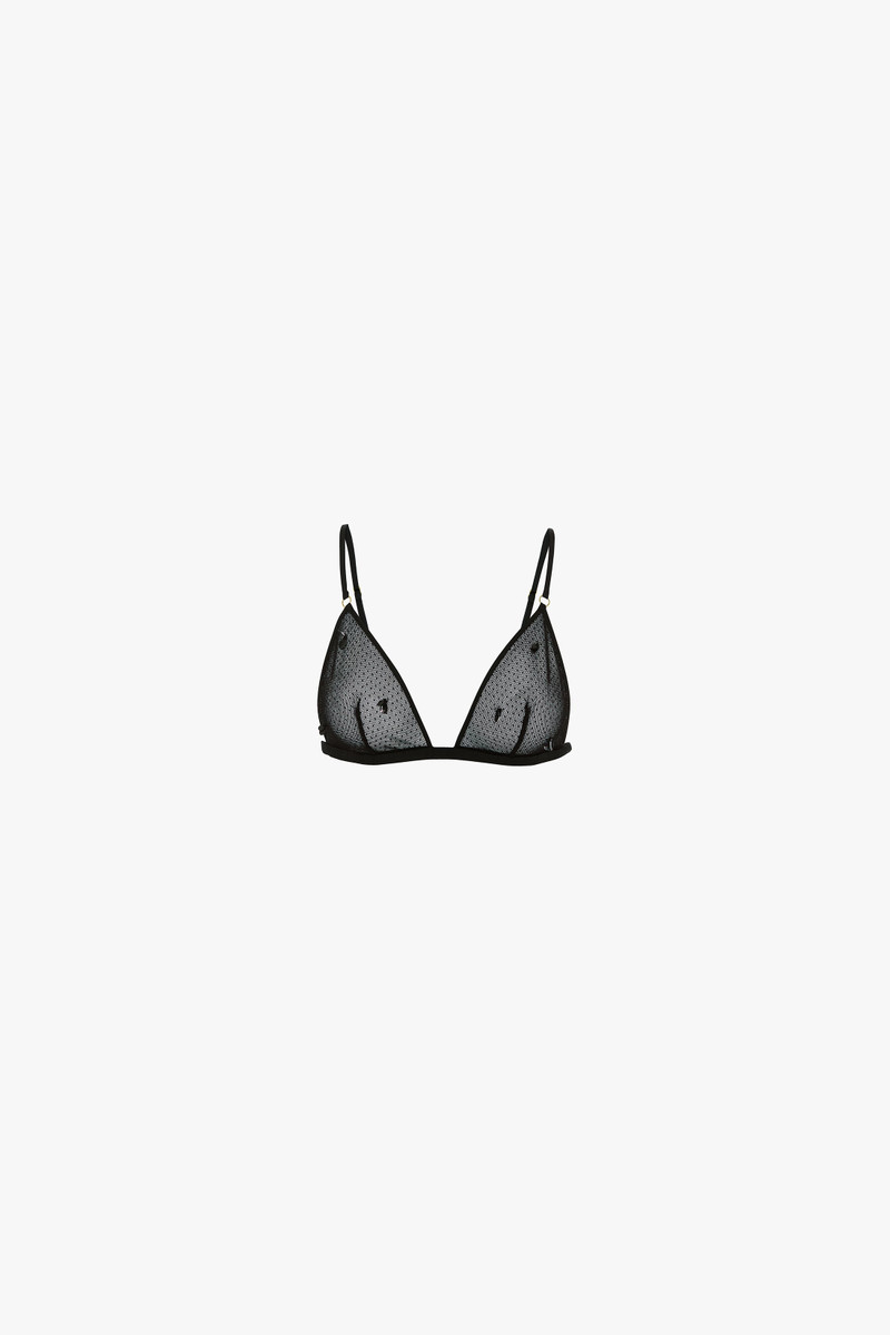 Victoria Beckham Sequin Detail Mesh Bra In Black outlook
