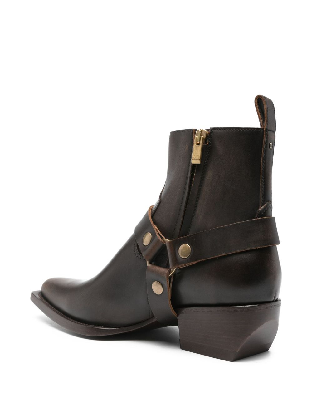 50mm harness-embellished leather boots - 3