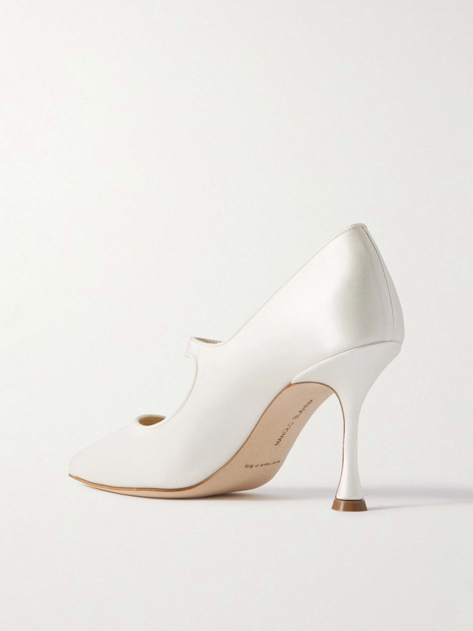 Campari Bridal 90 grosgrain-trimmed satin Mary Jane pumps Cream - 3