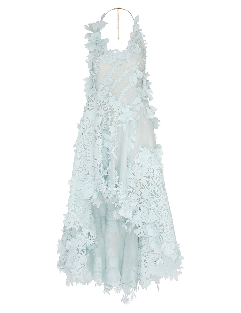 natura lasercut halter dress Zimmermann | Dresses | Zimmermann Lasercut Halter Dress In Baby Blue