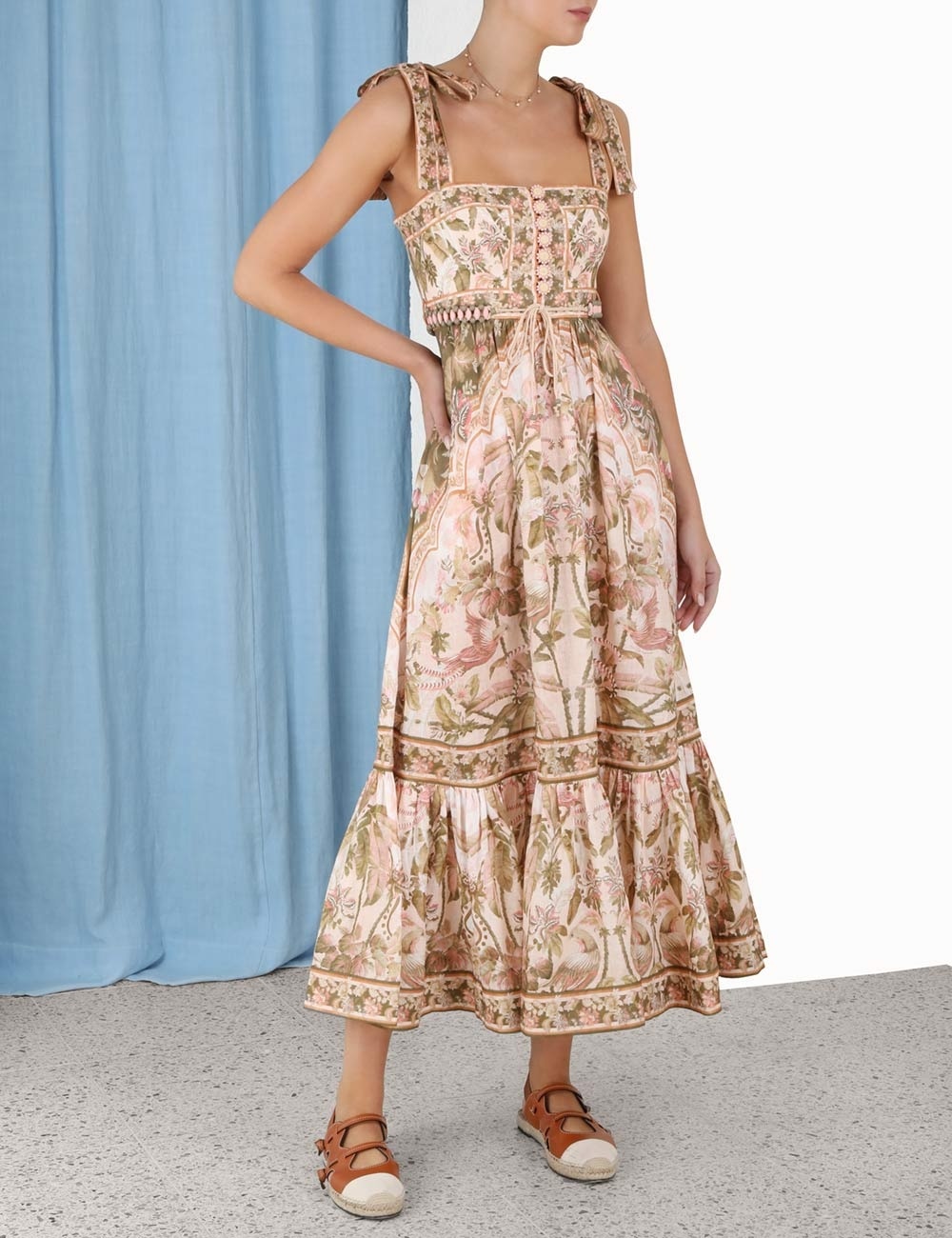 Zimmermann LYRE PICNIC DRESS - 3914DSS224KHPL | REVERSIBLE