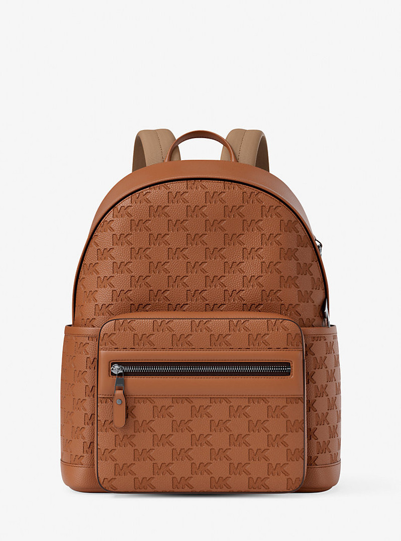 Jet Set Medium Logo Debossed Pebbled Leather Backpack 1