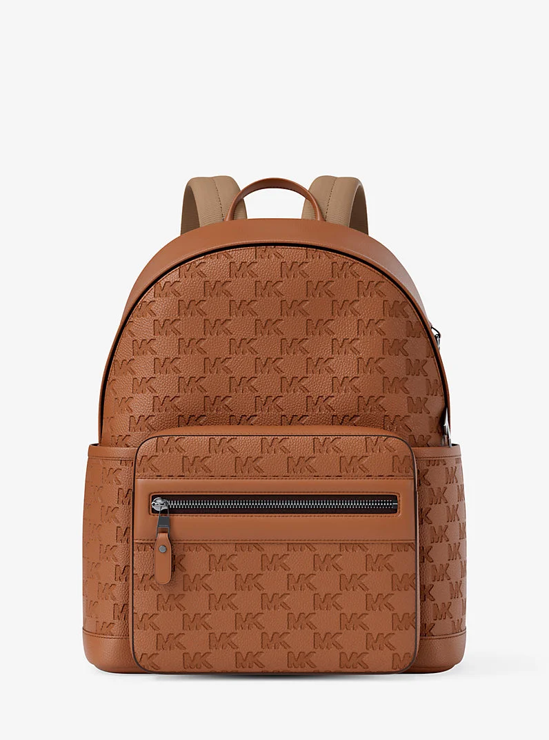 Jet Set Medium Logo Debossed Pebbled Leather Backpack - 1