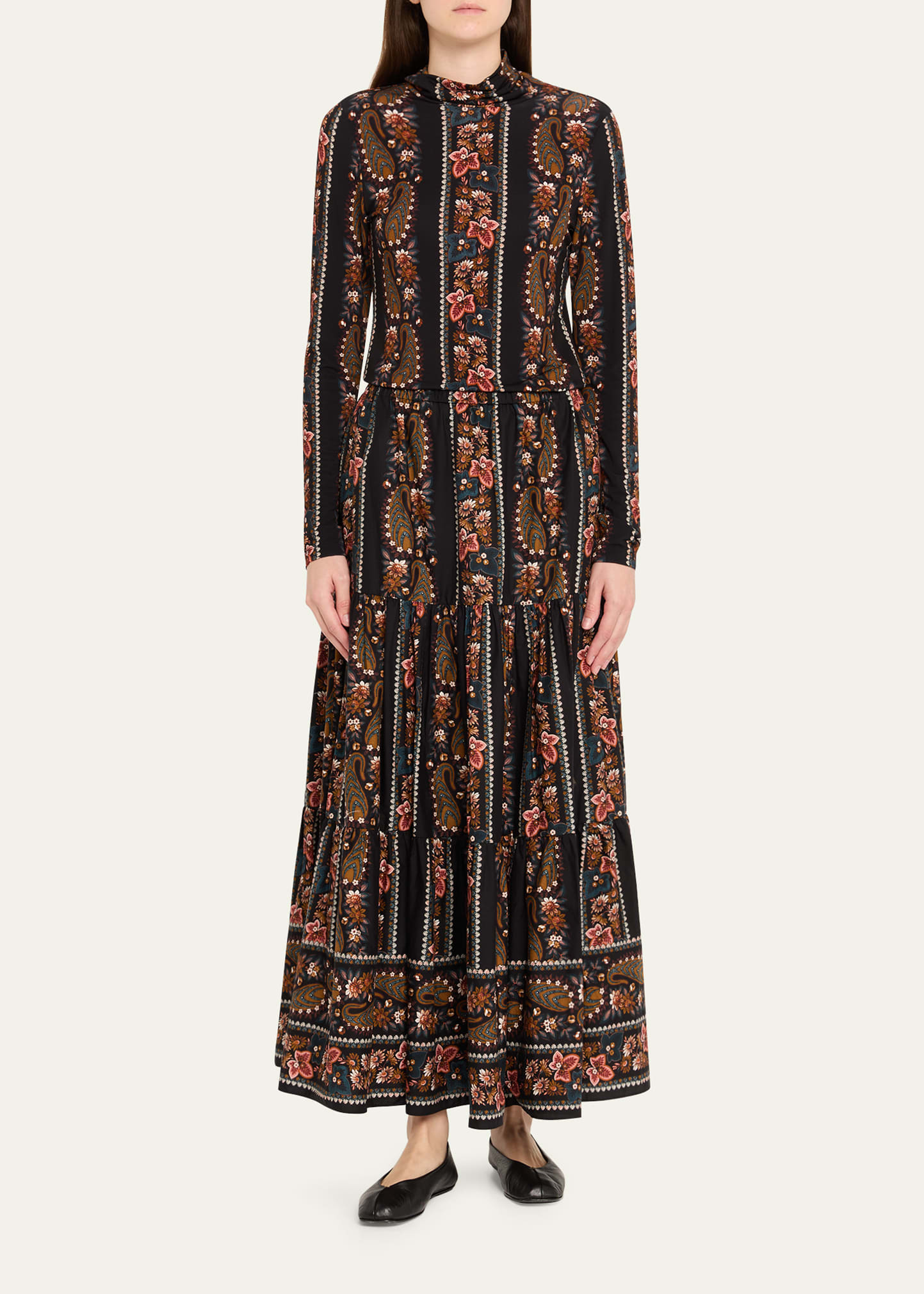 Suzie Moody Floral Long-Sleeve Turtleneck Top - 2