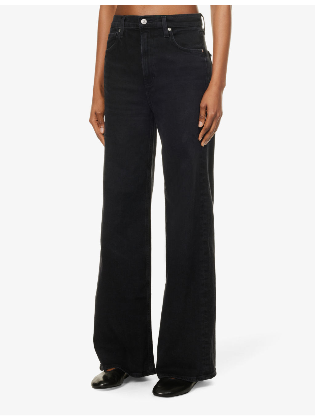 Paloma wide-leg mid-rise stretch-denim jeans - 3