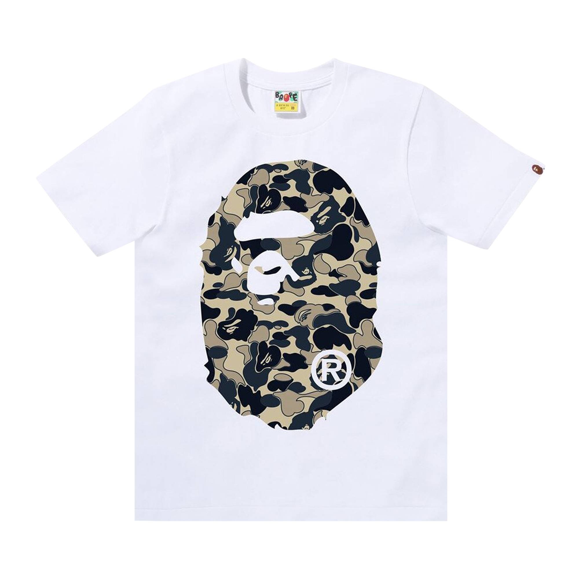 BAPE Cookie Camo 2 Big Ape Head Tee 'White/Beige' - 1