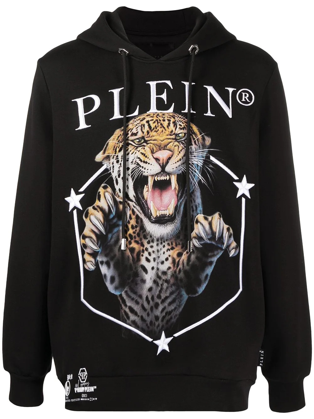 tiger print long-sleeved hoodie - 1