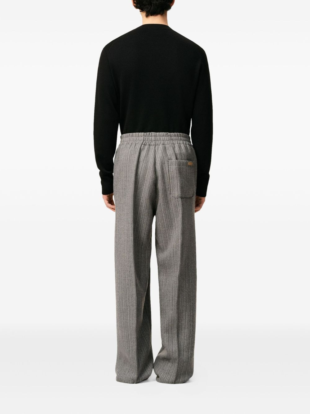 herringbone elasticated trousers - 5
