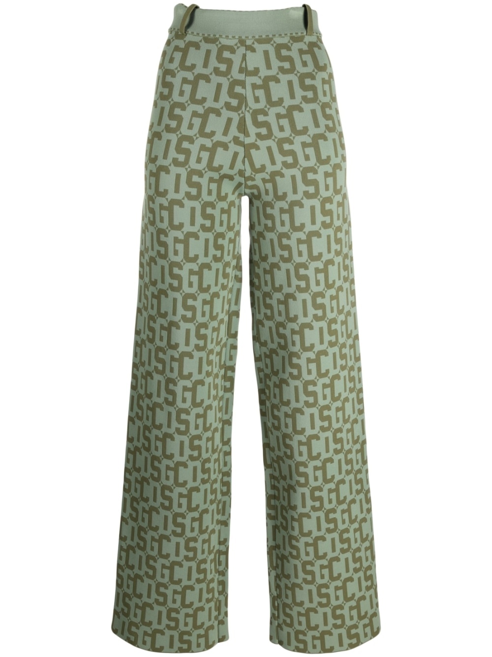 monogram high-waisted knit trousers - 1
