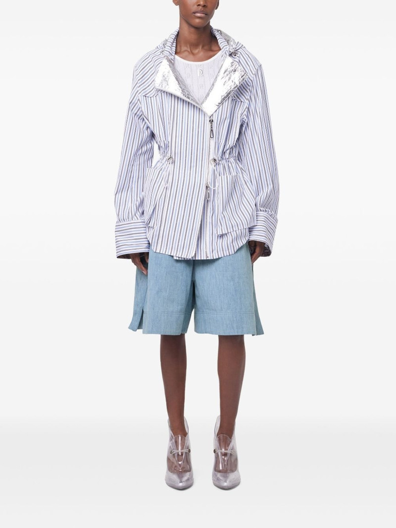 rabanne striped hooded jacket outlook