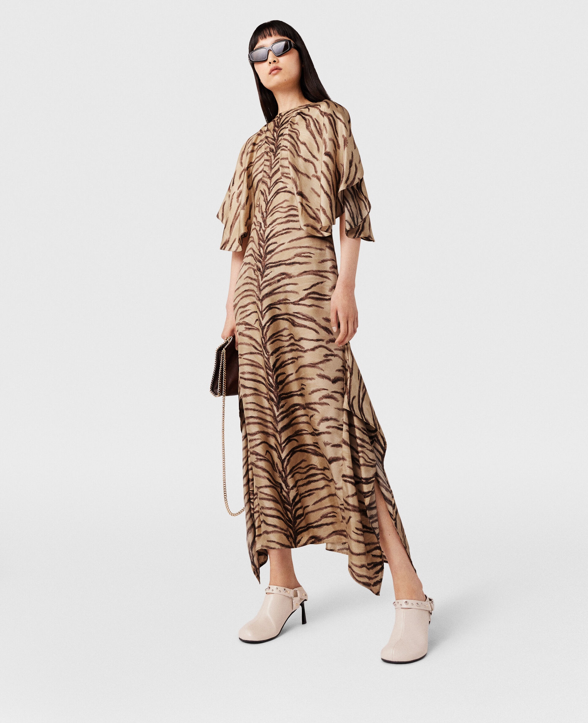 Tiger Print Puff Sleeve Maxi Dress - 5
