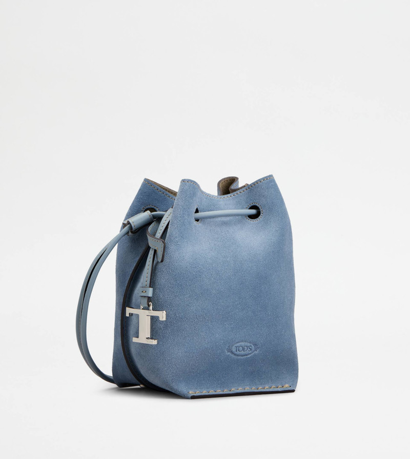 Tod's BUCKET BAG IN SUEDE MICRO - LIGHT BLUE outlook