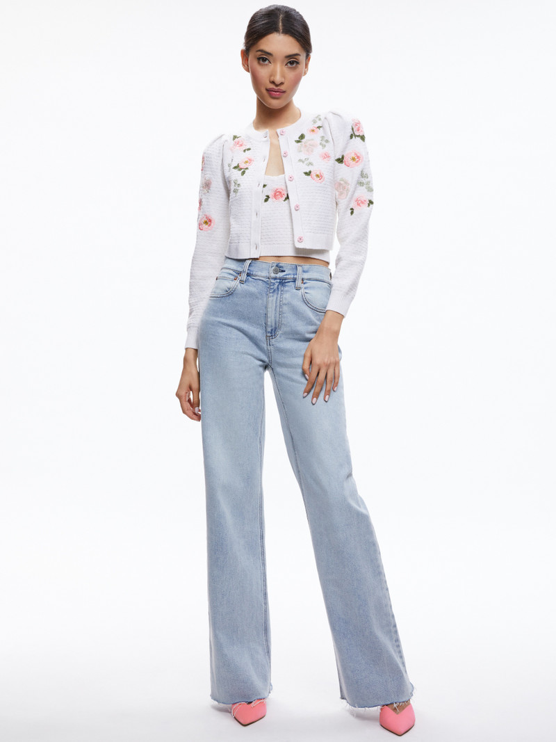 Alice + Olivia KITTY EMBROIDERED CARDIGAN outlook