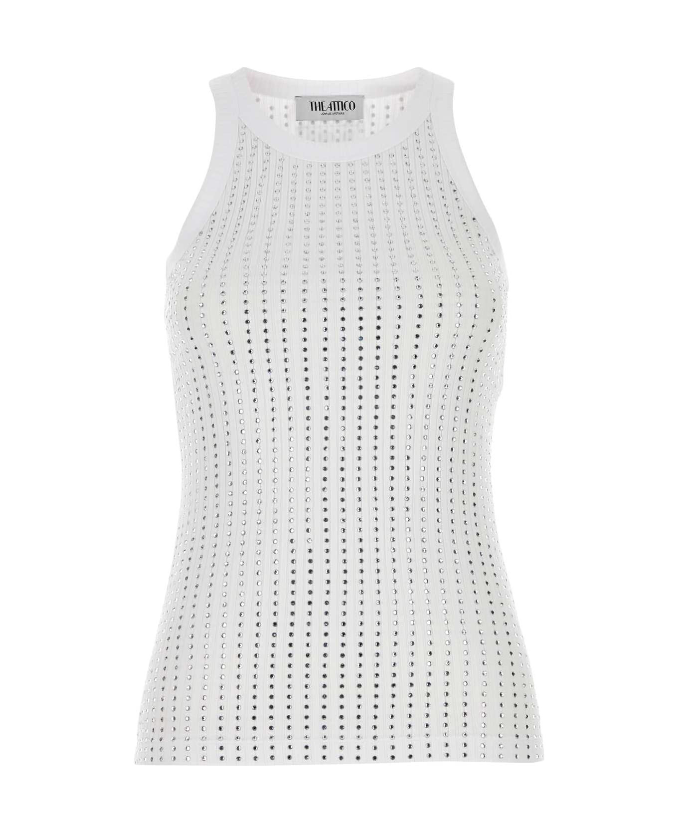 Embellished Cotton Tank Top - 1