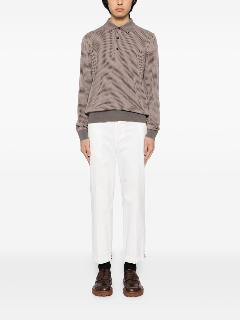 WAFFLE-KNIT POLO SHIRT - 2