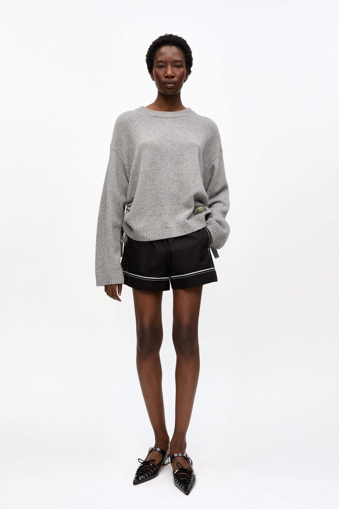 GREY FUTURE MIXED WOOL OVERSIZED SWEATER - 3