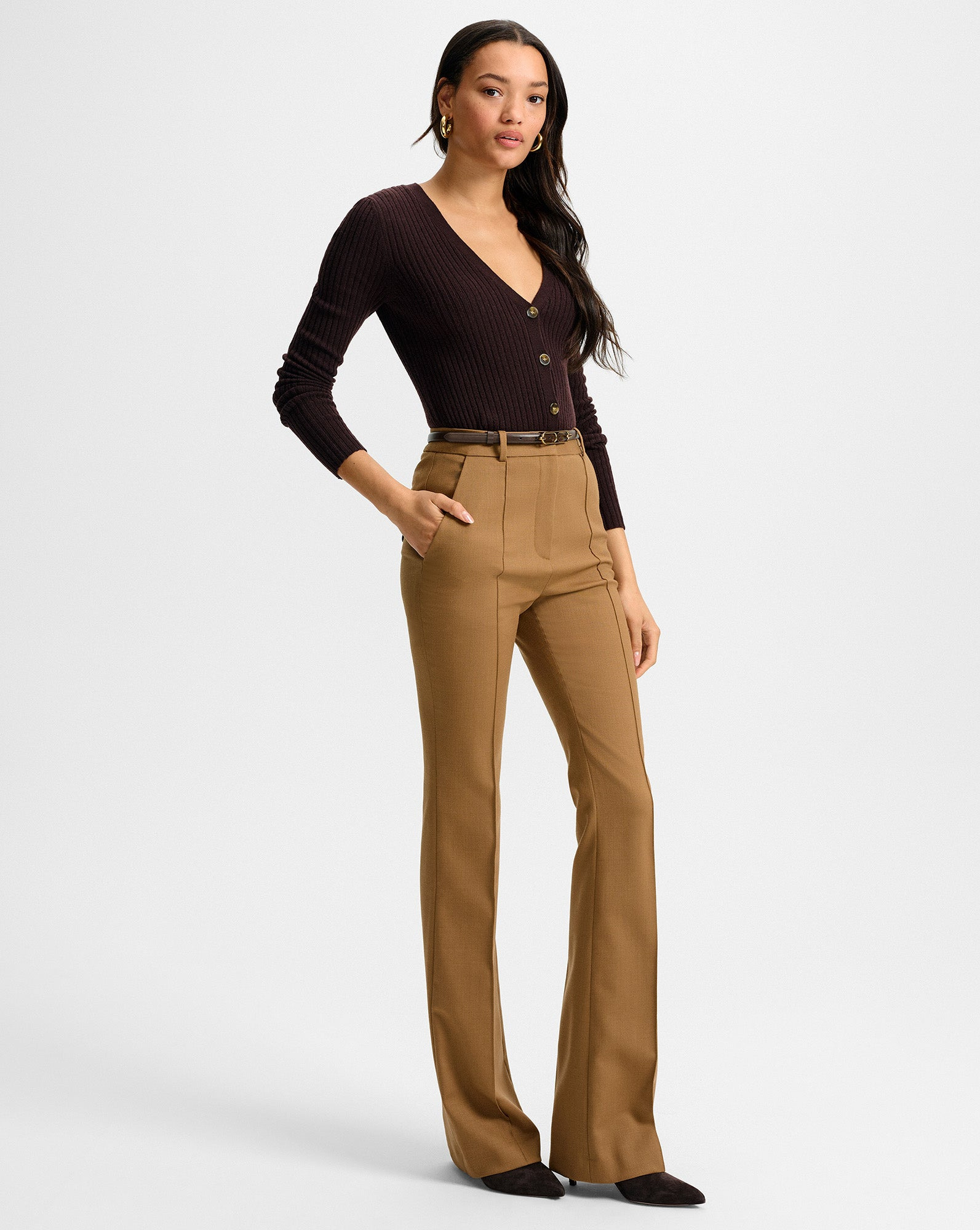 GRACIE BELTED FLARE PANT - 4