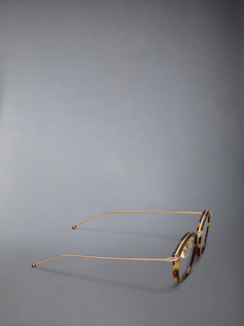 Tortoise Acetate And Titanium Round Eyeglasses 6