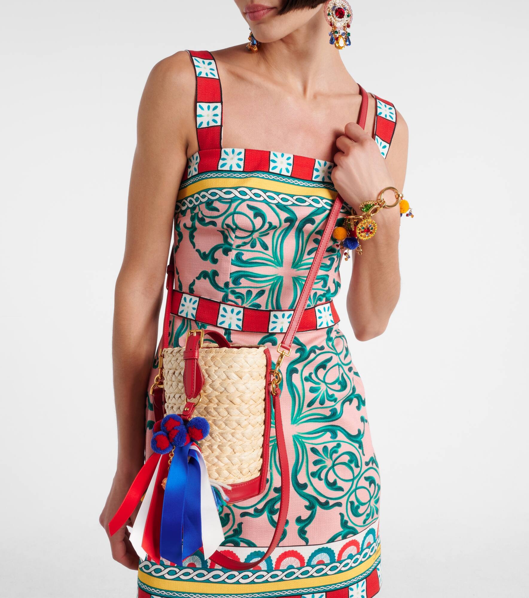 Carla Medium raffia bucket bag - 7