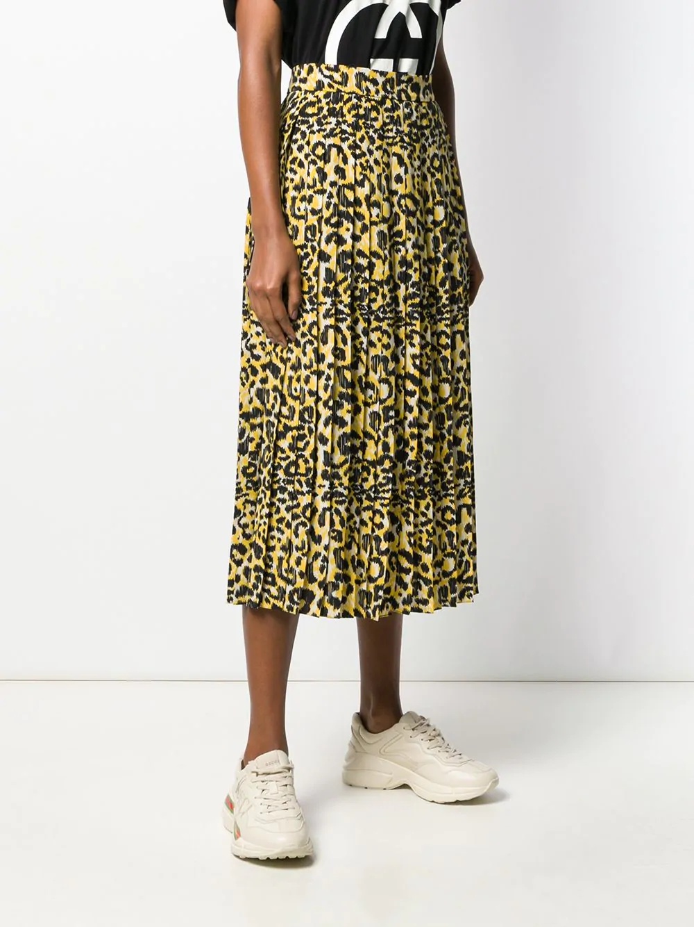 leopard-print pleated skirt - 3