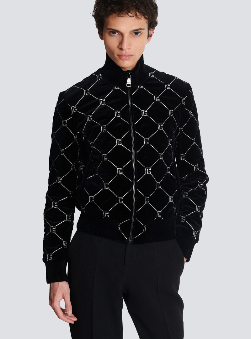 Quilted rhinestone bomber jacket 6